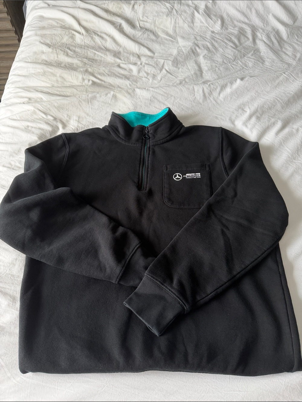 Mercedes AMG Petronas Black Jacket with Teal Trim